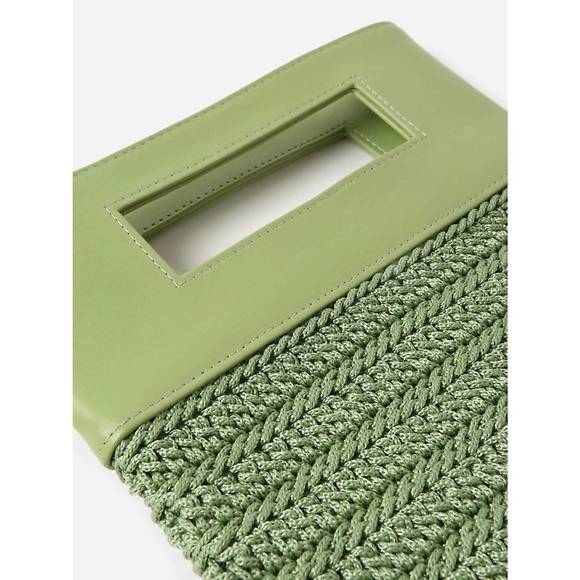 NEW BINGE KNITTING women's aurora mini foldover clutch bag in sage - Picture 3 of 3